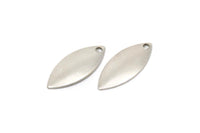 Silver Marquise Charm, 50 Antique Silver Plated Brass Marquise Charms, Findings (16mm) Brs 28 A0127