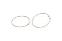 Silver Circle Earring, 6 Antique Silver Plated Brass Circle Stud Earrings (34.5x0.80mm) A3887 A6175