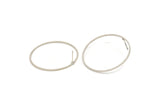 Silver Circle Earring, 6 Antique Silver Plated Brass Circle Stud Earrings (34.5x0.80mm) A3887 A6175