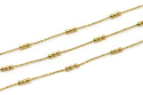 Gold Ball Chain, 1 Meter Gold Plated Brass Faceted Ball Chain (1.4mm / 3.5mm) Z187 BS 1059