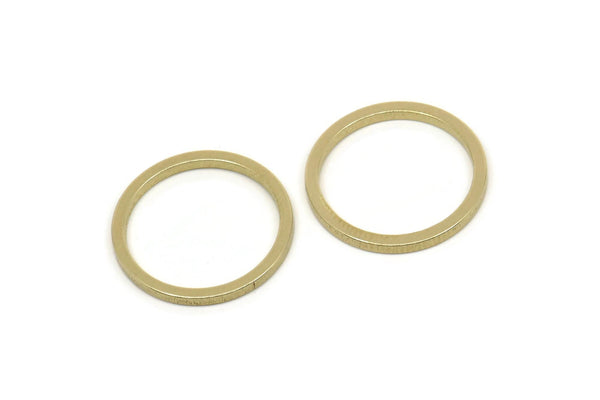 20mm Circle Connectors, Raw Brass Circle Connectors (20x1.5x1.5mm) E008
