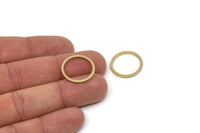 20mm Circle Connectors, Raw Brass Circle Connectors (20x1.5x1.5mm) E008