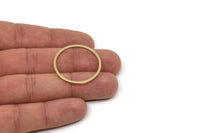 30mm Circle Connectors, Raw Brass Circle Connectors (30x1.5x1.5mm) E010