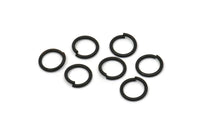 10mm Jump Ring, 24 Oxidized Black Brass Jump Rings (10x1.2mm) A0371 S096