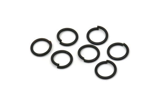10mm Jump Ring, 24 Oxidized Black Brass Jump Rings (10x1.2mm) A0371 S096