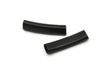 Black Oval Tube, 8 Oxidized Black Brass Oval Tubes, Beads  (29x7.3x4.5mm) Sq32 BRC290 S1218
