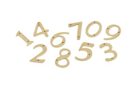 Pirinç Rakam Tılsımı, 2 Delikli Ham Pirinç Rakam Şekilli Tılsımlar, Rakam Takıları, Bağlantı Parçaları (30x1,5 mm) SMP2411