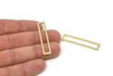Brass Rectangle Blank, 8 Raw Brass Stick Blanks, Open Rectangle Blanks, Necklace Blanks (45x9x1mm) M03364