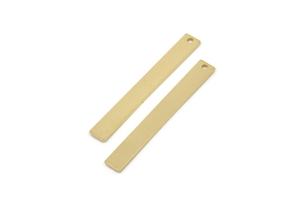 Brass Rectangle Charm, Raw Brass Rectangle Shaped Charms With 1 Hole, Findings (41x5x1mm) A5800