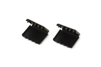 Black Ribbon Crimp, 12 Oxidized Black Brass Ribbon Crimp Ends (11mm) D0380