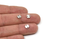 Çelik Petek Charm, 2 Delikli Paslanmaz Çelik Altıgen Charmlar, Bağlantı Parçaları (6x0,80 mm) A6254