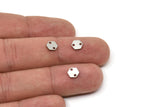 Çelik Petek Charm, 2 Delikli Paslanmaz Çelik Altıgen Charmlar, Bağlantı Parçaları (6x0,80 mm) A6254