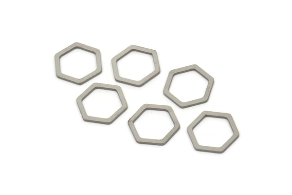 Çelik Petek Charm, Paslanmaz Çelik Altıgen Charmlar, Bağlantı Parçaları (10,5x11,5x0,80 mm) A6255
