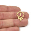 Brass Snake Charm, Raw Brass Snake Charms With 1 Loop, Blanks, Findings (25/30/35x0.60mm) SMP2414