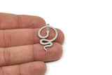 Steel Snake Charm, Stainless Steel Snake Charms With 1 Loop, Blanks, Findings (25/30/35x0.80mm) SMP2414