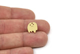 Brass Ghost Charm, Raw Brass Ghost Charms With 1 Loop, Blanks, Findings (15/20/25x0.60mm) SMP2415