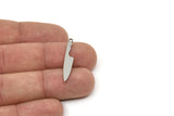 Steel Knife Charm, Stainless Steel Knife Charms With 1 Loop, Blanks, Findings (25/30/42x0.80mm) SMP2416