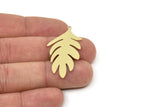 Brass Leaf Charm, Raw Brass Leaf Charms With 1 Loop, Blanks, Findings (20/30/40x0.60mm) SMP2417