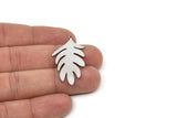 Steel Leaf Charm, Stainless Steel Leaf Charms With 1 Loop, Blanks, Findings (20/30/40x0.80mm) SMP2417