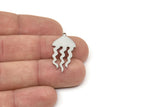 Steel Jellyfish Charm, Stainless Steel Jellyfish Charms With 1 Loop, Blanks, Findings (30/40x0.80mm) SMP2420
