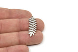 Steel Leaf Charm, Stainless Steel Branch Charms With 1 Loop, Blanks, Findings (30/40x0.80mm) SMP2423