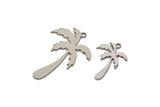 Steel Palm Charm, Stainless Steel Palm Tree Charms With 1 Loop, Blanks, Findings (20/30x0.80mm) SMP2424
