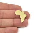 Brass Africa Charm, Raw Brass African Continent Pendants With 1 Hole, Findings (25x24x0.60mm) SMP2427