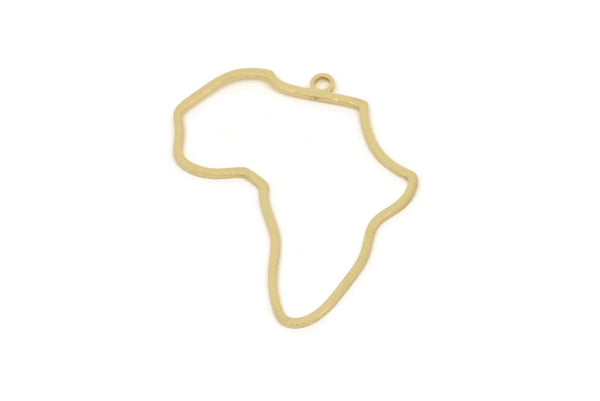 Brass Africa Charm, Raw Brass African Continent Pendants With 1 Loop, Findings (30x25x0.60mm) SMP2428