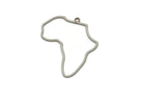 Steel Africa Charm, Stainless Steel African Continent Pendants With 1 Loop, Findings (30x25x0.80mm) SMP2428