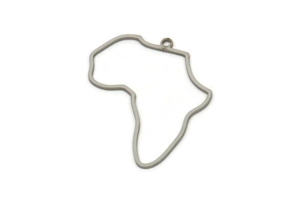 Steel Africa Charm, Stainless Steel African Continent Pendants With 1 Loop, Findings (30x25x0.80mm) SMP2428