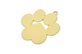 Brass Paw Charm, Raw Brass Paw Shaped Charms With 1 Loop, Findings (24x22x0.60mm) SMP2429