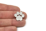 Steel Paw Charm, Stainless Steel Paw Shaped Charms With 1 Loop, Findings (24x22x0.80mm) SMP2429