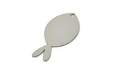 Steel Fish Charm, Stainless Steel Fish Charms With 1 Hole, Findings (30x15x0.80mm) SMP2430