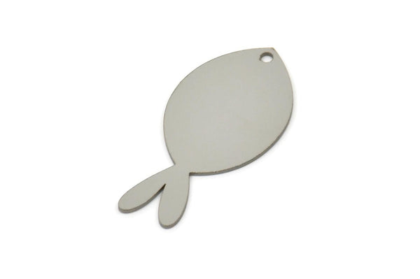 Steel Fish Charm, Stainless Steel Fish Charms With 1 Hole, Findings (30x15x0.80mm) SMP2430