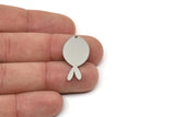 Steel Fish Charm, Stainless Steel Fish Charms With 1 Hole, Findings (30x15x0.80mm) SMP2430