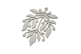Steel Leaf Charm, Stainless Steel Branch Charms With 1 Loop, Charm Pendants (40x28x0.80mm) SMP2431