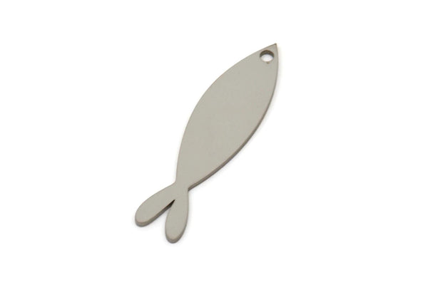 Steel Fish Charm, Stainless Steel Fish Charms With 1 Hole, Findings (30x8x0.80mm) SMP2432