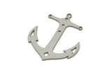 Steel Anchor Charm, Stainless Steel Anchor Shaped Charms With 1 Loop, Pendants, Earring Findings (30x26x0.80mm) SMP2434