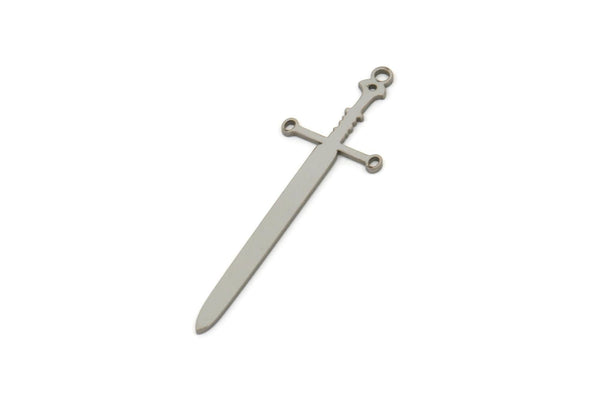 Steel Sword Charm, Stainless Steel Sword Charms With 1 Loop, Earrings, Charms Pendants, Findings (40x12x0.80mm) SMP2435