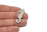 Steel Sea Horse Charm, Stainless Steel Sea Horse Shaped Charms With 1 Loop, Findings (40x18x0.80mm) SMP2436