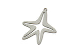 Steel Sea Star Charm, Stainless Steel Sea Star Charms With 1 Loop, Blanks, Findings (30x15x0.80mm) SMP2437