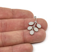 Steel Branch Charm, Stainless Steel Branch Charms With 1 Loop, Charm Pendants (30x16.5x0.80mm) SMP2439