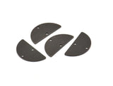 Black Semi Circle, 12 Oxidized Black Brass Textured Half Moon Connector With 2 Holes, Charms, Pendants (21x10.5x0.80mm) D0615 S923