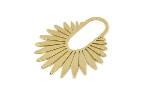 Brass Sun Charm, Raw Brass Sun Charms, Rising Sun Charms, Findings (30x25x0.80mm) SMP2440 Y162
