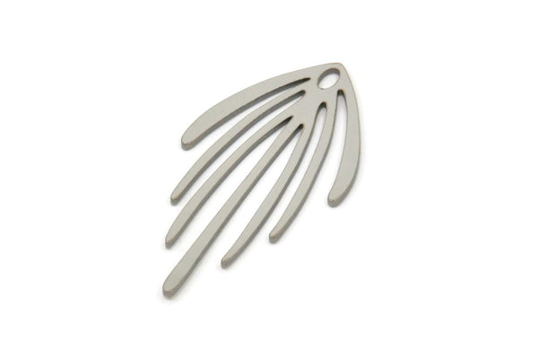 Steel Fringed Charm, Stainless Steel Fringe Shaped Charms With 1 Hole (30x16x0.80mm) SMP2444