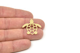 Brass Turtle Charm, Raw Brass Turtle Shaped Charms With 1 Loop, Earring Charm Findings (20/30/40x0.60mm) SMP2492