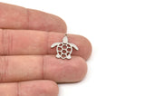Steel Turtle Charm, Stainless Steel Turtle Shaped Charms With 1 Loop, Earring Charm Findings (20/30/40x0.80mm) SMP2492