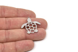 Steel Turtle Charm, Stainless Steel Turtle Shaped Charms With 1 Loop, Earring Charm Findings (20/30/40x0.80mm) SMP2492
