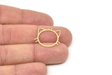 Brass Cat Charm, Raw Brass Cat Charms With 1 Loop, Cat Findings, Animal Jewelry (20/25/30x0.60mm) SMP2493