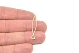 Brass Fish Charm, Raw Brass Fish Charms, Findings (20/25/30/40x0.60mm) SMP2494